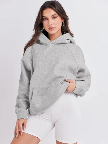 Vista 2 de ANRABESS - Sudaderas con capucha para mujer, sobre talla, de vellón de manga larga, modelo de 2024, para otoño