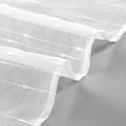 Vista 6 de Laura Ashley Cortinas traslúcidas blancas con bolsillo para barra, cada panel mide 38 pulgadas de ancho x 84 pulgadas de largo, Lehman, 4 paneles