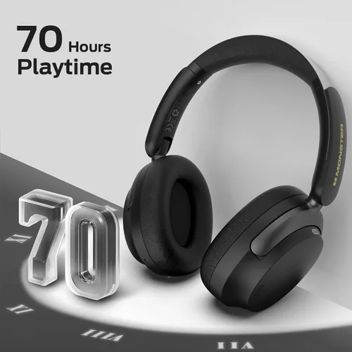Vista 7 de Monster Persona 3rd ANC - Auriculares Bluetooth con Bluetooth 5.4, 70 horas de reproducción, cancelación de ruido con micrófono, auriculares