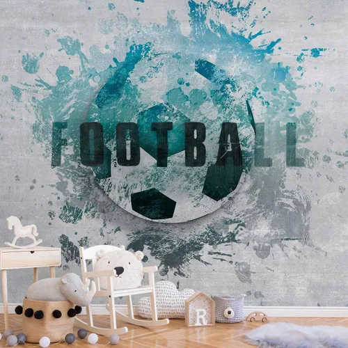 Vista 2 de artgeist Mural de pared Fútbol de 77 x 55 pulgadas, papel tapiz autoadhesivo extraíble, gran calcomanía, decoración de pared, diseño de imagen