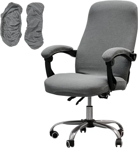 Vista 28 de Melaluxe Funda para silla de oficina con fundas para reposabrazos, funda elástica universal para silla de escritorio, fundas para silla