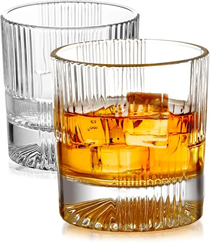 Vista 2 de Lily's Home Juego de Vasos de Whisky de 2 - Vasos Old Fashioned de 10oz para Bourbon y Escocés Cristalería Premium con Base Pesada Regalo