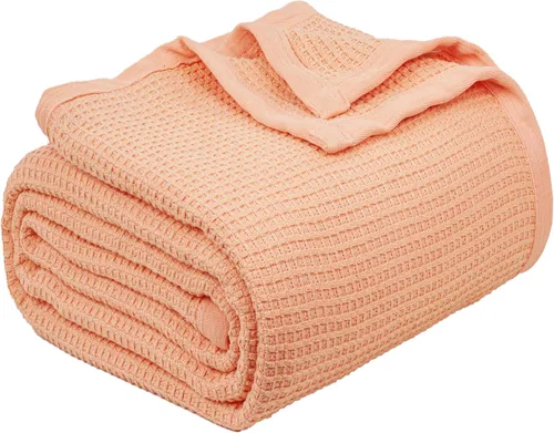 Vista 12 de Cobija TreeWool liviana de algodón, de cuidado fácil, suave, cómoda y cálida (king size, 90 x 108 pulgadas, tejido reticular)