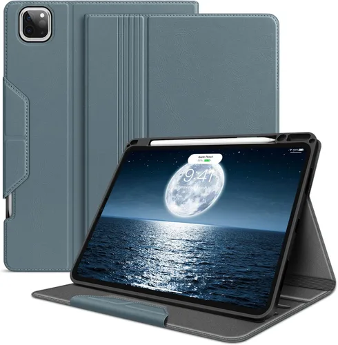 Vista 12 de H HOLIMET Funda para iPad Pro de 11 pulgadas 2022 4ª/3ª/2ª/1ª Generación 2021/2020/2018 con soporte para lápiz, cuero PU protector con bolsillo