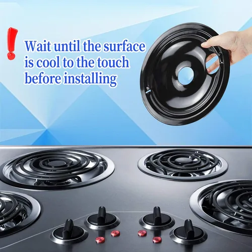 Vista 6 de Quemador de estufa negro de repuesto para quemador eléctrico GE Hotpoint, (2) 8 pulgadas WB31M19 (2) 6 pulgadas WB31M20 Set por APPLIANCEMATES