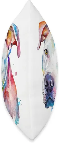 Vista 2 de Charming Watercolor Dog Art Dogo Argentino Dogo Argentino - Almohada colorida con diseño de acuarela, 16 x 16 pulgadas, multicolor
