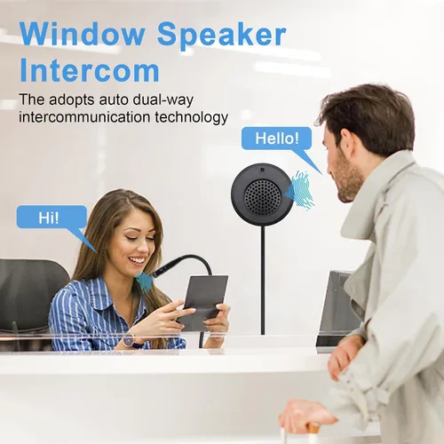Vista 8 de ChunHee Sistema de intercomunicación de altavoz de ventana Micrófono de intercomunicación de doble vía antiinterferencias y altavoz Banco
