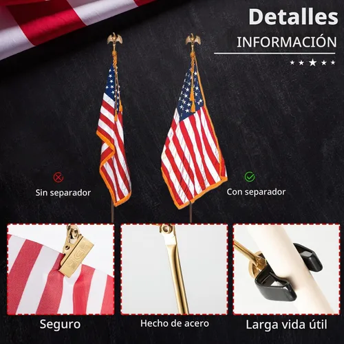 Vista 4 de Gisafai Esparcidor de bandera de 4 piezas para exhibición de postes
