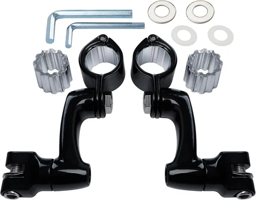 Vista 3 de TCT-MOTORPARTS Soportes de clavijas de pie de barra de carretera negro para Harley Touring 22/25/32/1.378 in