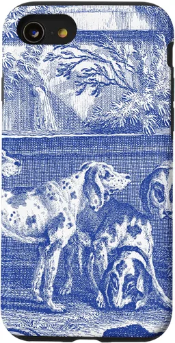 Vista 18 de Vintage Blue French Toile Hound Dogs Case for iPhone 16