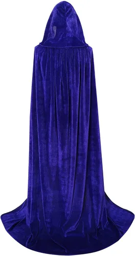 Vista 3 de Capa larga de terciopelo unisex con capucha para Halloween, Navidad, disfraz de cosplay