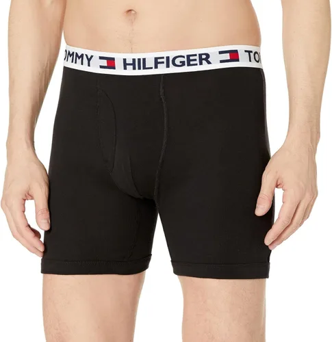 Vista 4 de Tommy Hilfiger Ropa interior para hombre, algodón, clásico, paquete de 4 calzoncillos tipo bóxer