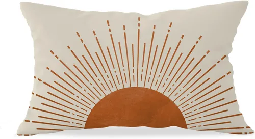 Vista 10 de OGILRE Funda de Almohada Suave Bohemia Negra con Rayos de Sol Amanecer Sunshine Atardecer Abstracto Moderno Decoraciones para Hogar Dormitorio