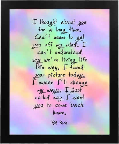 Vista 5 de Cartel de arte de pared con letras de canciones de Kid Rock & Sheryl Crow-Picture - Cartel de música rock de 8 x 10 pulgadas, listo para enmarcar.