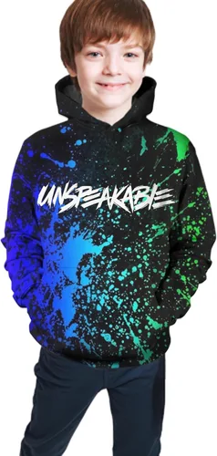 Vista 3 de Sudadera con capucha para adolescentes y niñas con estampado 3D