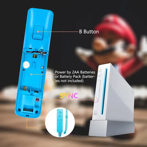 Vista 51 de Yosikr Controller for Wii, Remote Controller for Wii with Silicone Case and Wrist Strap Compatible for Wii/Wii U (2 Pack, White and White)