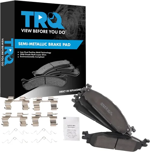 Vista 95 de TRQ Pastillas de freno delanteras semi metálicas compatibles con Ford Expedition 2018-2021 F-150 2018-2020 Lincoln Navigator 2018-2022