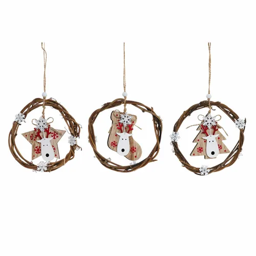 Vista 2 de Adorno Navideño DKD Home Decor Madera (3 pcs) (14 x 1 x 18 cm)