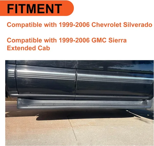 Vista 2 de ECOTRIC Protector de panel rociero Compatible con Chevy Chevrolet Silverado/GMC Sierra 1500 2500 3500 clásico de 1999-2007 de cabina extendida