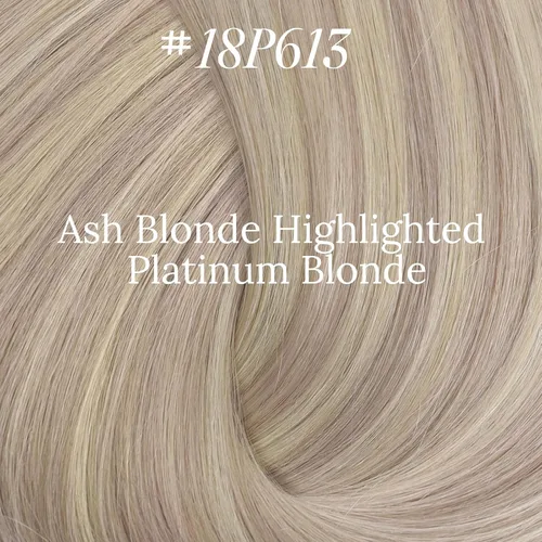 Vista 9 de Fshine - Extensiones de cabello con hilo invisible de 12 pulgadas, color rubio ceniza con reflejos de rubio decolorado, pieza de cabello humano real