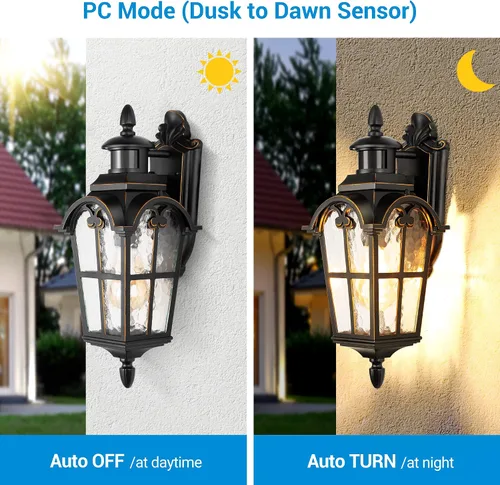 Vista 3 de DEWENWILS Paquete de 3 luces de pared para exteriores con sensor de movimiento