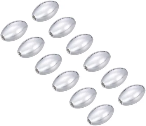 Vista 6 de 100 cuentas sueltas de metal de arroz ovaladas lisas de 0.276 in de latón chapado en bronce antiguo para fabricación de joyas artesanales CF257-1