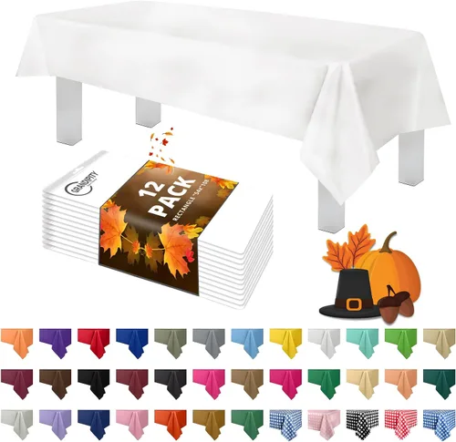 Vista 18 de Mantel de plástico de alta calidad - 54 in. x 108 pulgadas. Grandipity - Mantel rectangular (6 y 12 unidades), Agua (Aqua)
