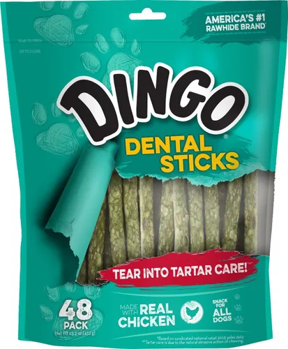 Vista 8 de Palillos dentales Dingo 48 unidades, acción de masticación natural ayuda a limpiar los dientes El perejil real refresca el aliento, la masticación
