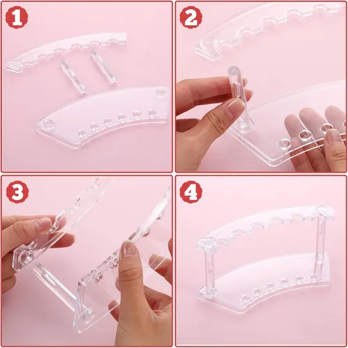 Vista 4 de 12 soportes de exhibición de acrílico para bolígrafos, organizador transparente de 6 ranuras para brochas de maquillaje, bolígrafos de cejas