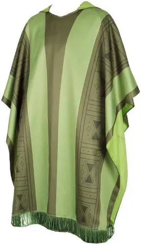 Vista 5 de Bruno - Disfraz de poncho con capucha verde, capa de Halloween, uniforme de vestir para adultos y niños