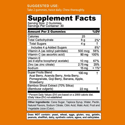 Vista 6 de Goli Nutrition - Gomita vitamínica SuperfRUITS de 60 quilates, con ingredientes potenciadores del colágeno. Radiar. Rejuvenecer. Refresca