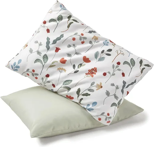 Vista 14 de TILLYOU Paquete de 2 fundas de almohada para niños pequeños con cierre de sobre, 13" x 18" de microfibra sedosa y suave, fundas de almohada de viaje