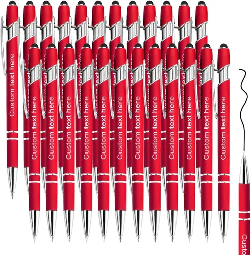 Vista 32 de Amlion Bolígrafos personalizados a granel, bolígrafos personalizados con lápiz capacitivo con nombre, mensaje y logotipo grabado, regalo