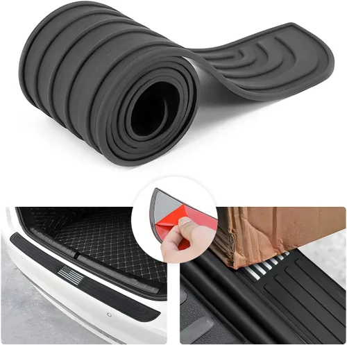Vista 23 de Protector de parachoques trasero de automóvil, tira de goma antiarañazos para la mayoría de automóviles y SUV trunk-door entry coverage, abrasion