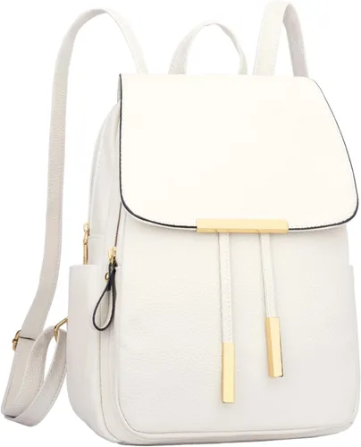 Vista 9 de KKXIU - Mochila de cuero de moda para mujeres y damas, bolsa de viaje y para el día, con correa para los hombros, A-Negro, Mediana, Mochila