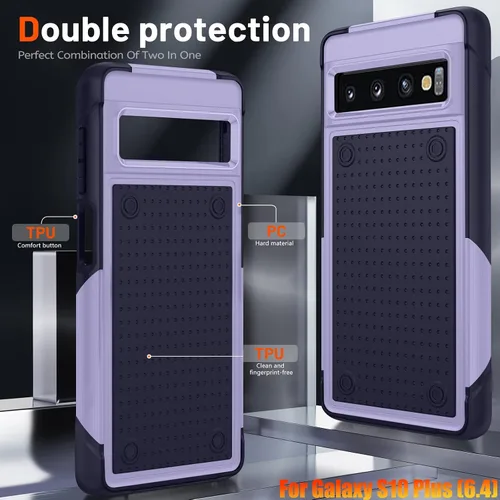 Vista 5 de Funda resistente para Samsung Galaxy S10 Plus/S10+ de 6.4 pulgadas, 4 esquinas con bolsas de aire [protección contra caídas de 12 pies], agarre