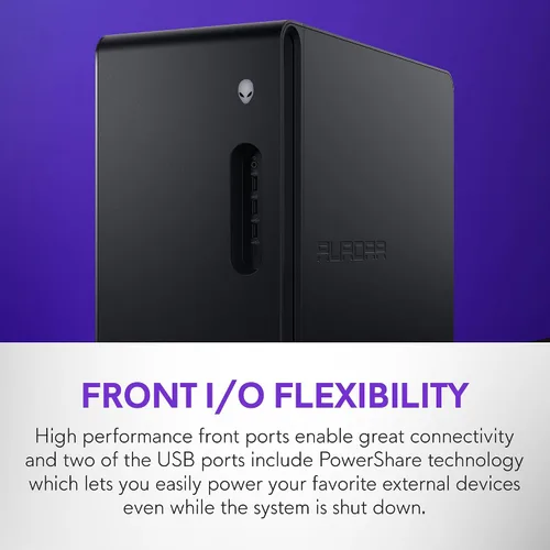 Vista 9 de Alienware Escritorio para juegos, RTX 5060 Ti, Intel Ultra7 265F