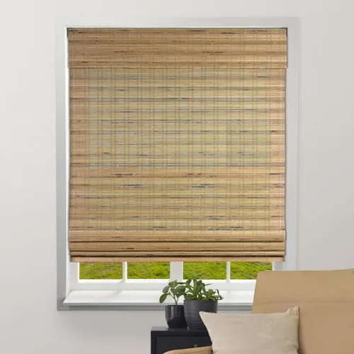 Vista 9 de ARLO BLINDS - Persianas romanas de bambú natural traslúcido con faldón y sin cordón para ventanas interiores, incluye herrajes de montaje, 20