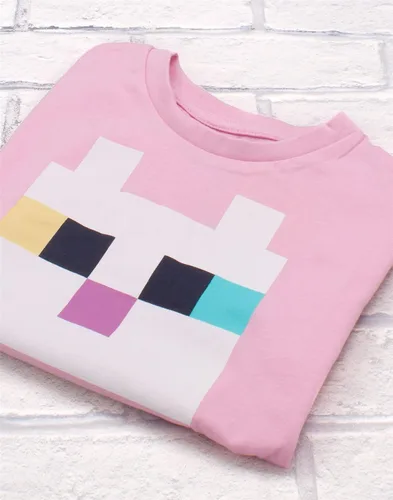 Vista 7 de Minecraft - Camiseta para niñas Camiseta de jugador rosa con lazo frontal de gatito para niños Ropa para niños, regalos de mercancía