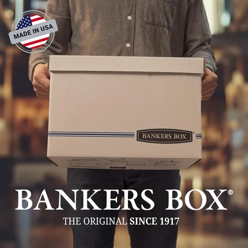 Vista 8 de Bankers Box Paquete de 20 cajas de almacenamiento de archivos de servicio mediano con tapas, montaje de plegado rápido, carta/legal, STOR/FILE
