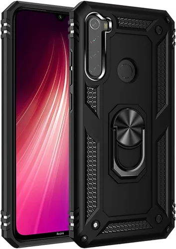 Vista 3 de Funda para Redmi Note 8 (2019/2021) M1908C3JH con protector de pantalla de vidrio templado, [grado militar] [anillo de metal] [soporte magnético]