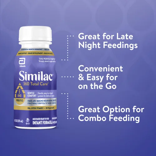 Vista 9 de Similac 360 Total Care Gentle Comfort RTF, 8 onzas, 6 botellas