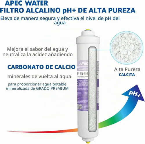 Vista 2 de APEC Water Systems PHPLUSKIT-14 - Kit de filtro alcalino de carbonato de calcio de alta pureza de 10 pulgadas con conexión rápida de 1/4