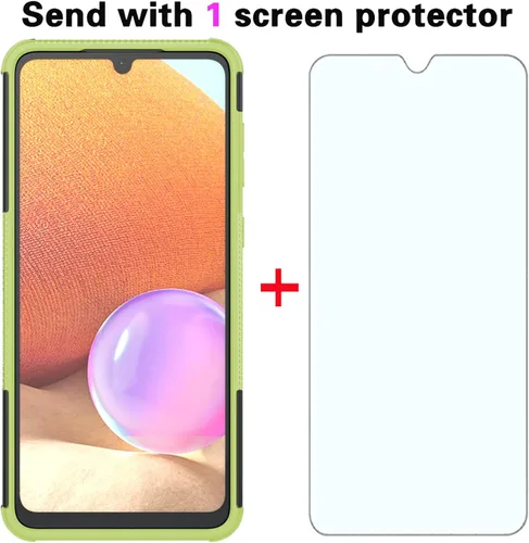 Vista 2 de Asuwish Funda para teléfono Samsung Galaxy A53 5G con protector de pantalla de vidrio templado y soporte delgado, híbrida, resistente, funda