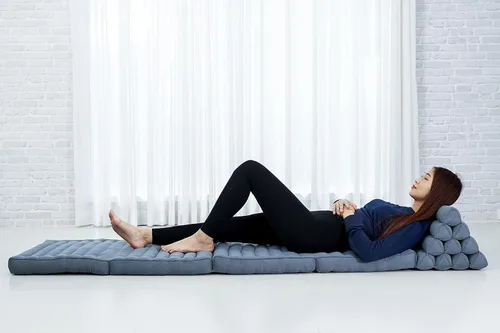 Vista 4 de Leewadee Cómodo Colchón Japonés de Suelo - Cama de Suelo Tailandesa con Cojín Triangular - Colchón Futón - Tapete de Masaje Tailandés XL Extra Cl13