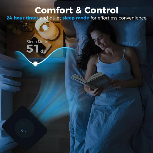 Vista 5 de HOMCOM Aire acondicionado portátil 5 en 1 de 8000 BTU para habitaciones de Negro
