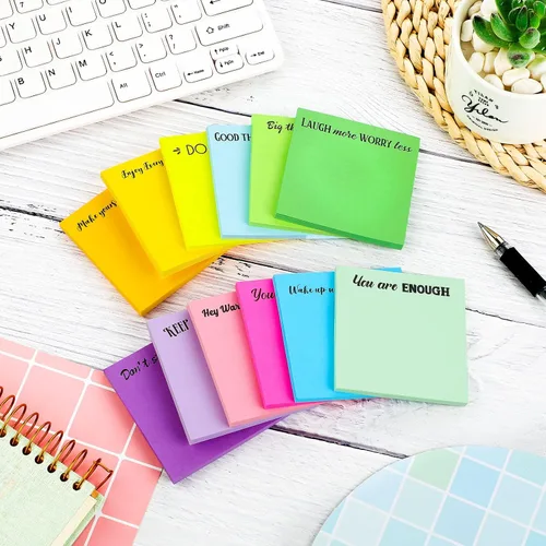 Vista 4 de Zonon 12 Piezas Notas Adhesivas Inspiradoras de 3 x 3 Pulgadas Bloc de Notas Divertidos Motivacionales Regalos Positivos para Maestros Enfermeras