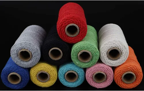 Vista 6 de Carrete de hilo de algodón de 656 pies de 10 capas, cuerda para manualidades y envoltura de regalos (negro)