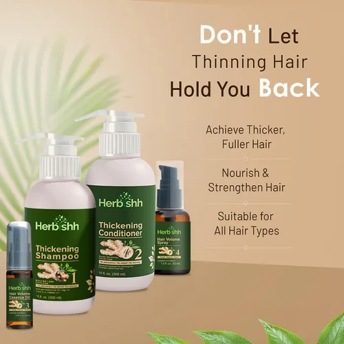 Vista 8 de Herbishh Champú y acondicionador espesante Vitalizador capilar Aceite de esencia para el crecimiento del cabello Previene la pérdida