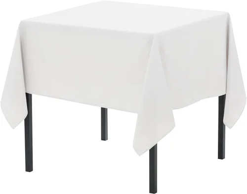 Vista 121 de Pomp - Mantel premium de poliéster con estampado abstracto de 52 x 52 pulgadas cuadradas Tela de fácil cuidado, resistente a arrugas y manchas